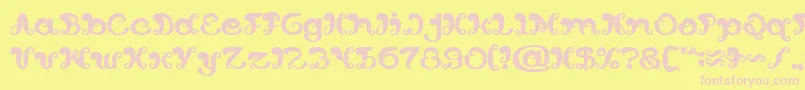 Fonte BungaMelatiPutihBold – fontes rosa em um fundo amarelo