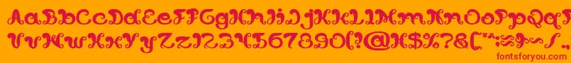 Fonte BungaMelatiPutihBold – fontes vermelhas em um fundo laranja