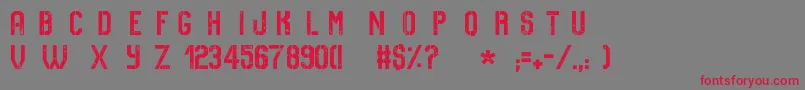 フォントNoSafetyZone – 赤い文字の灰色の背景