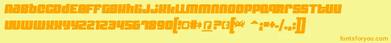 DynomiteSpark Font – Orange Fonts on Yellow Background