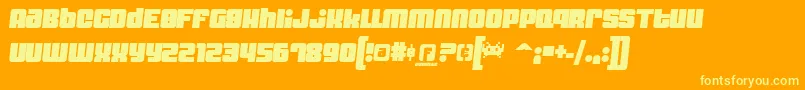 DynomiteSpark-Schriftart – Gelbe Schriften auf orangefarbenem Hintergrund