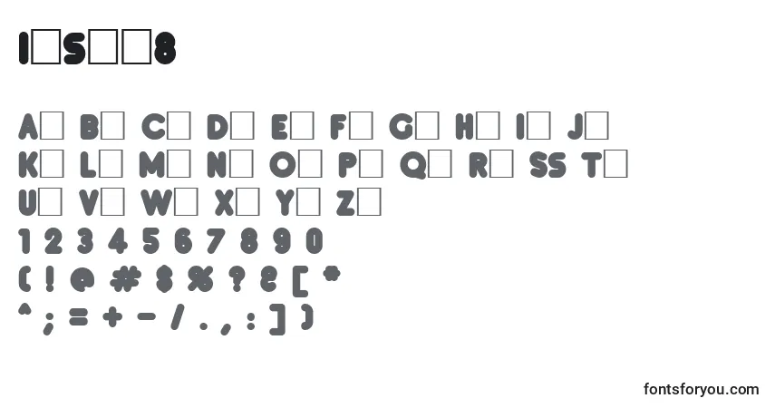 A fonte Inset8 – alfabeto, números, caracteres especiais