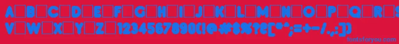 Inset8 Font – Blue Fonts on Red Background