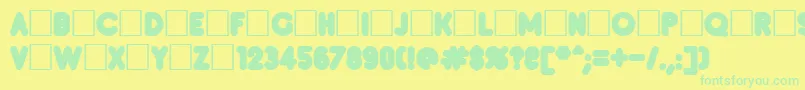 Inset8 Font – Green Fonts on Yellow Background