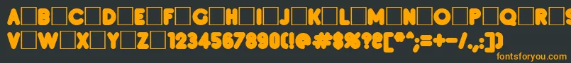 フォントInset8 – 黒い背景にオレンジの文字