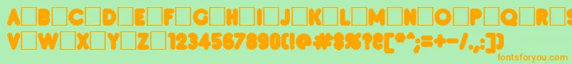 Inset8 Font – Orange Fonts on Green Background