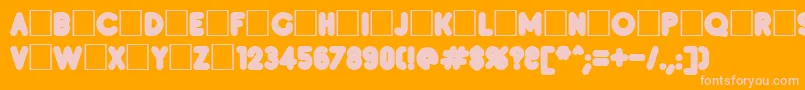 Inset8-fontti – vaaleanpunaiset fontit oranssilla taustalla
