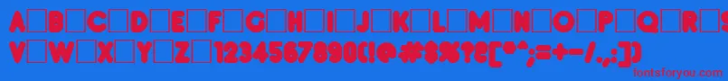 Inset8 Font – Red Fonts on Blue Background