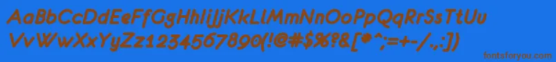 EurofurenceBolditalic Font – Brown Fonts on Blue Background