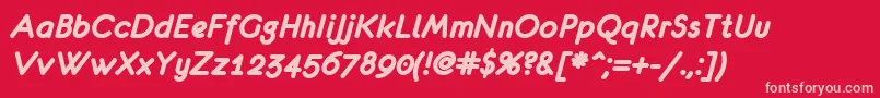 EurofurenceBolditalic Font – Pink Fonts on Red Background