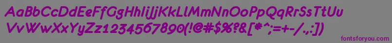 EurofurenceBolditalic-fontti – violetit fontit harmaalla taustalla