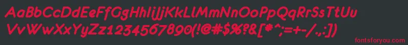 フォントEurofurenceBolditalic – 黒い背景に赤い文字