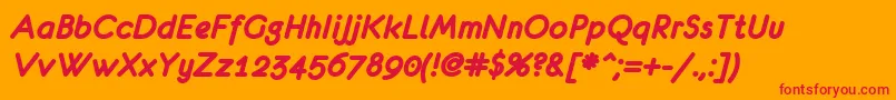 EurofurenceBolditalic Font – Red Fonts on Orange Background