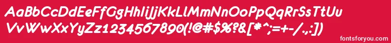 フォントEurofurenceBolditalic – 赤い背景に白い文字