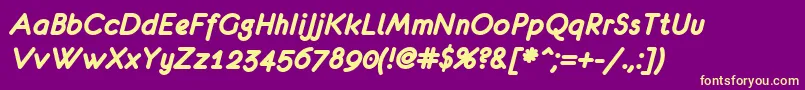 EurofurenceBolditalic Font – Yellow Fonts on Purple Background