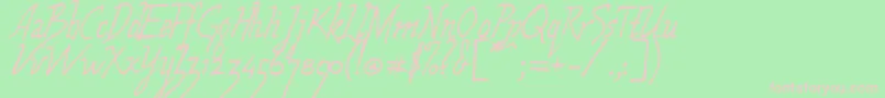 Wolven-Schriftart – Rosa Schriften auf grünem Hintergrund