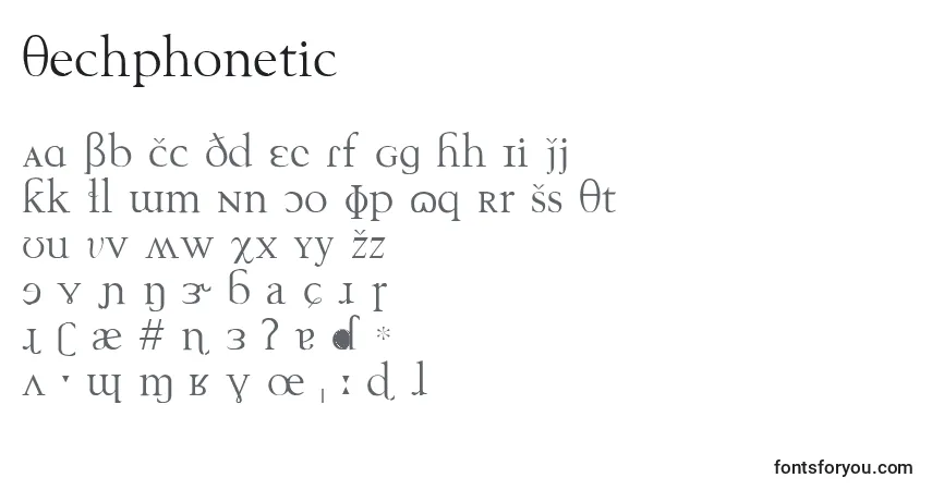 Czcionka Techphonetic – alfabet, cyfry, specjalne znaki