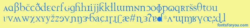 Techphonetic Font – Blue Fonts on Yellow Background