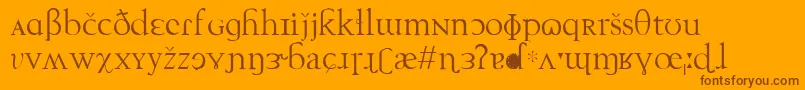 Techphonetic Font – Brown Fonts on Orange Background