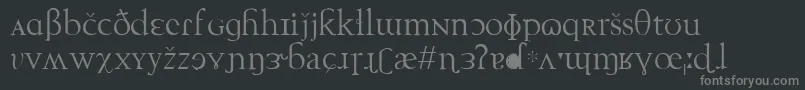 Techphonetic-fontti – harmaat kirjasimet mustalla taustalla