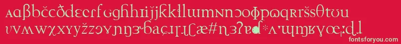 Techphonetic Font – Green Fonts on Red Background