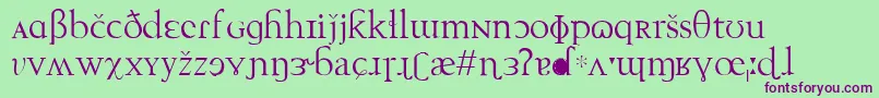 Techphonetic Font – Purple Fonts on Green Background