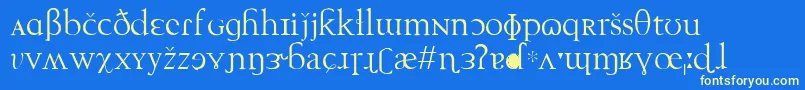 Techphonetic Font – Yellow Fonts on Blue Background