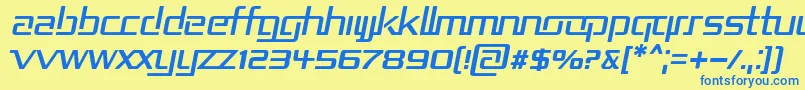 フォントRepub2i – 青い文字が黄色の背景にあります。