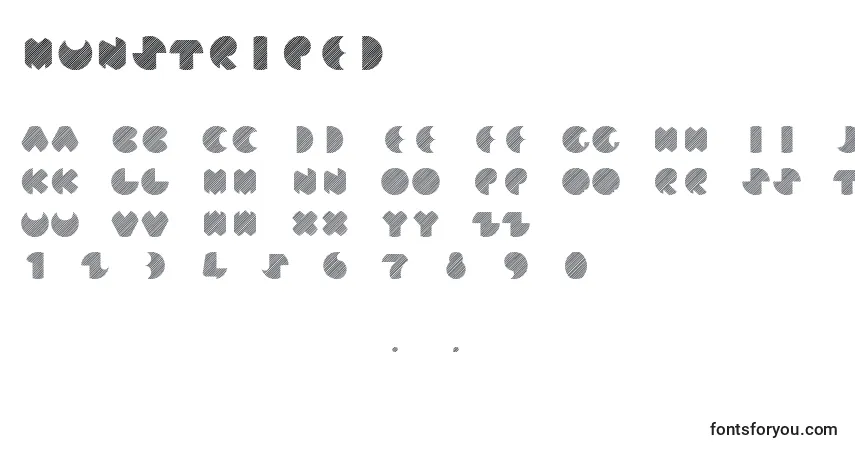 Czcionka MunStriped – alfabet, cyfry, specjalne znaki