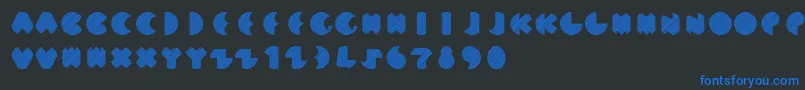 MunStriped Font – Blue Fonts on Black Background