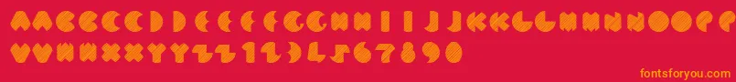 MunStriped Font – Orange Fonts on Red Background