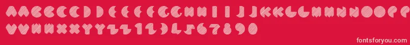 MunStriped Font – Pink Fonts on Red Background