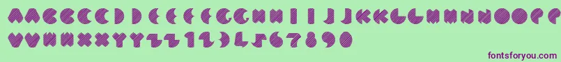 MunStriped Font – Purple Fonts on Green Background