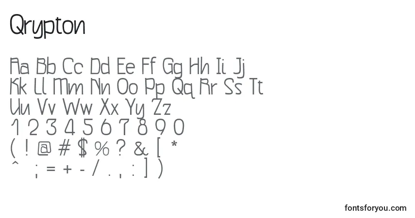 Шрифт Qrypton – алфавит, цифры, специальные символы