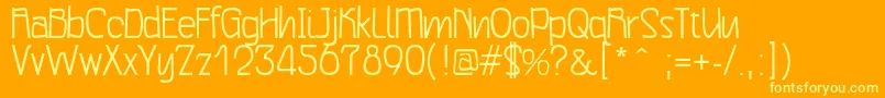 Qrypton-Schriftart – Gelbe Schriften auf orangefarbenem Hintergrund
