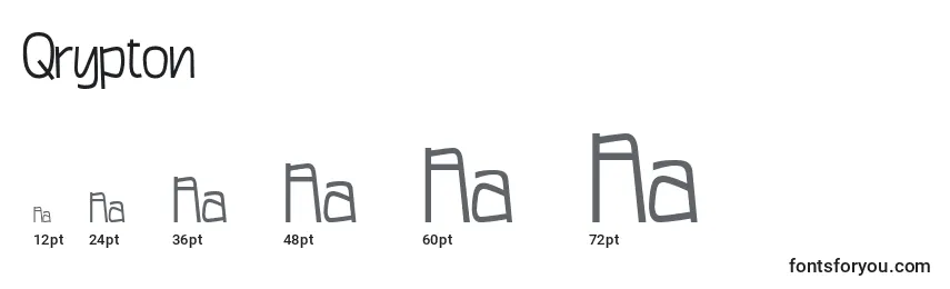 Размеры шрифта Qrypton