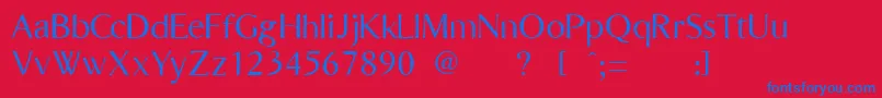 BordiniUnregistered Font – Blue Fonts on Red Background