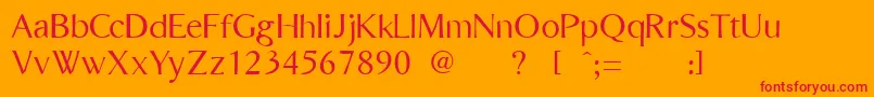 BordiniUnregistered Font – Red Fonts on Orange Background