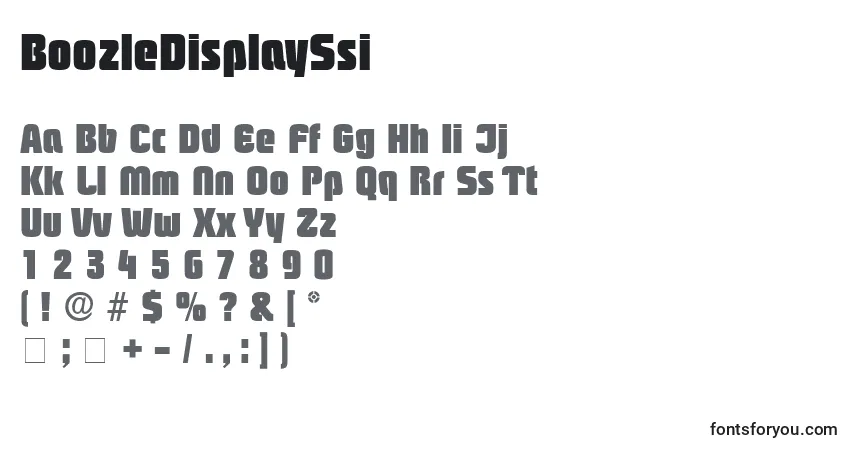 Czcionka BoozleDisplaySsi – alfabet, cyfry, specjalne znaki