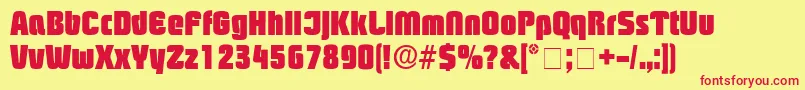 フォントBoozleDisplaySsi – 赤い文字の黄色い背景