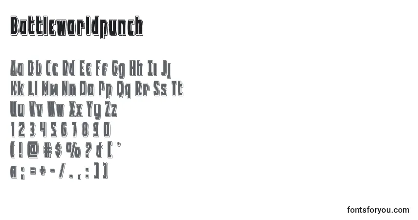 Шрифт Battleworldpunch – алфавит, цифры, специальные символы