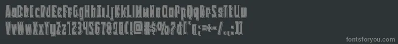 フォントBattleworldpunch – 黒い背景に灰色の文字