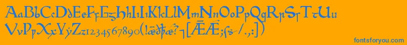 フォントBeowulf1 – オレンジの背景に青い文字