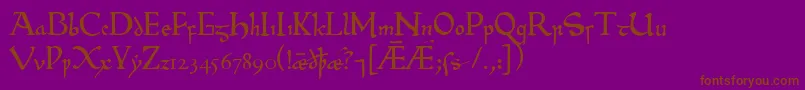 Beowulf1 Font – Brown Fonts on Purple Background