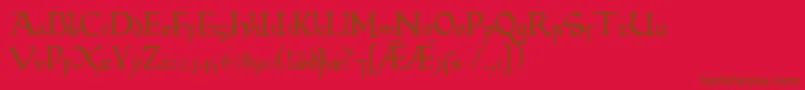 Fonte Beowulf1 – fontes marrons em um fundo vermelho