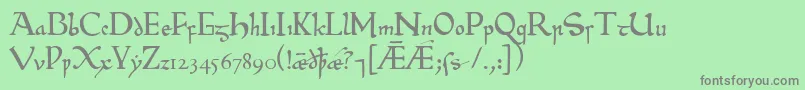 Beowulf1 Font – Gray Fonts on Green Background