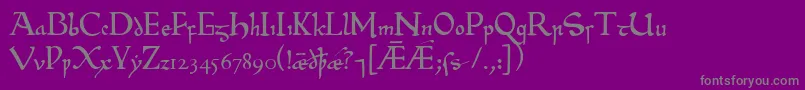 フォントBeowulf1 – 紫の背景に灰色の文字