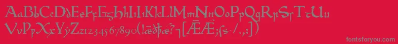 フォントBeowulf1 – 赤い背景に灰色の文字