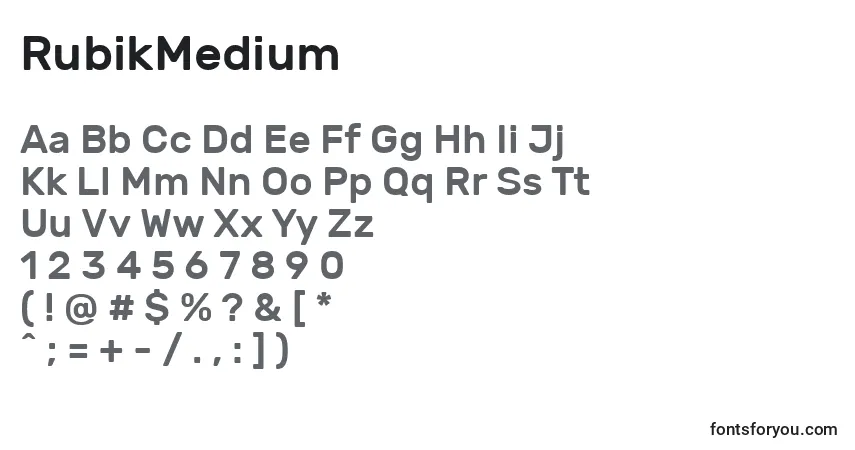 Fuente RubikMedium - alfabeto, números, caracteres especiales