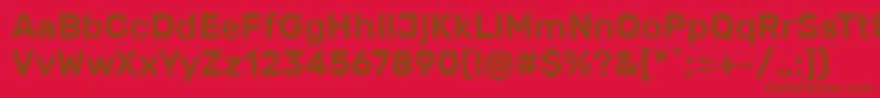 Fonte RubikMedium – fontes marrons em um fundo vermelho